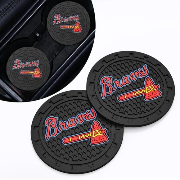 Other - Braves Car Cup Holder Coasters for Baseball Fans,Atlanta Braves Car Coasters for